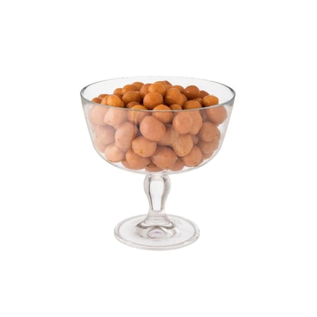 صحن تقديم فواكه وحلويات زجاج تركي بقاعدة 3 لتر