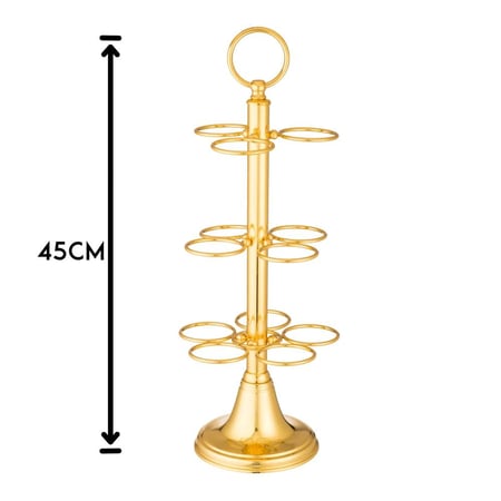 شيالة فناجين قهوة سعودي معدن ذهبي 12 خانة