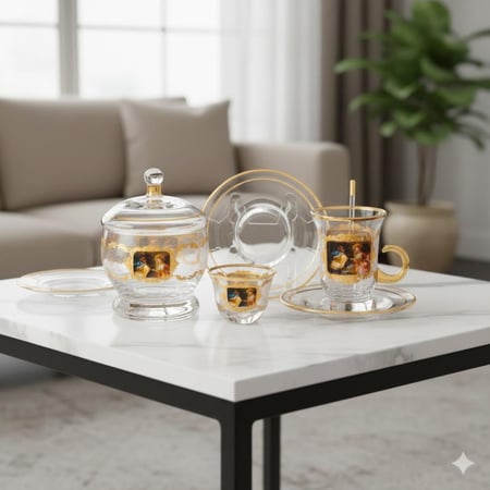 طقم شاي وقهوة روميو وجوليت ديزاين 25 قطعة تركي