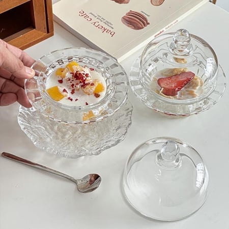 مطبقيات حلا ومكسرات زجاج شفاف سعة 90 مل 6 قطعة