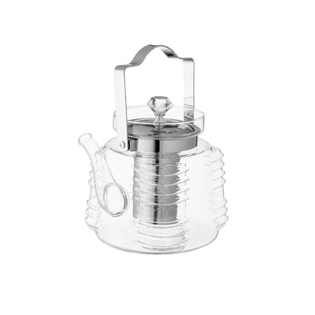 براد شاي زجاج شفاف مخطط 1.5 لتر