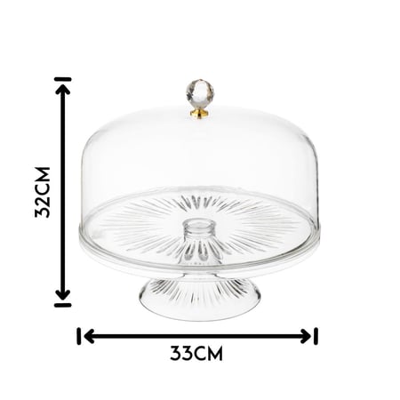 حامل كيك اكريلك شفاف بغطاء