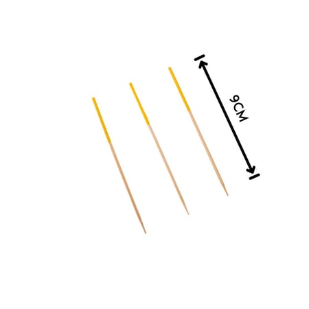 اعواد تمر وحلى خشب بمقبض اصفر 50 قطعة