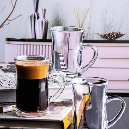 فناجين شاي زجاج سادة ميلا 6 قطعة 150 مل