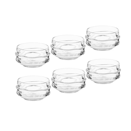 زبادي حلا زجاج مدور شفاف مقاس 9*5 سم 6 قطعة 215 مل