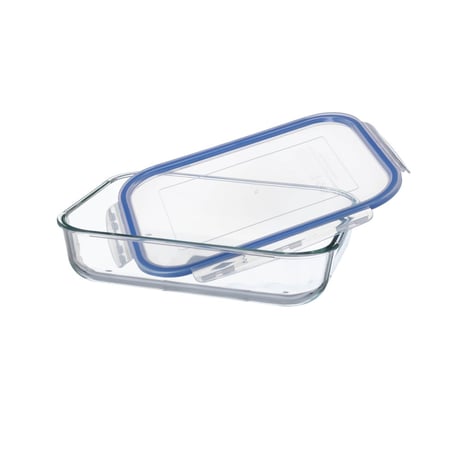 صينية فرن زجاج بغطاء بلاستيك 3.4 لتر