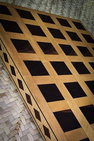 لوح تقطيع وتقديم End Grain خشب جوز وميبل