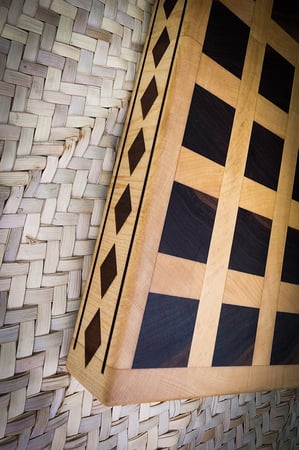لوح تقطيع وتقديم End Grain خشب جوز وميبل