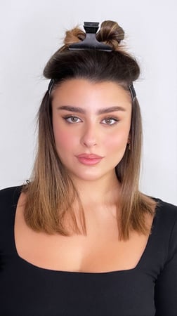 مشبك شد الوجه الخفي ( قطعة واحدة ) عريض غير مرئي قابل لإعادة الاستخدام - لون اسود