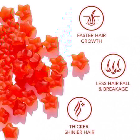 هيرتامين جيمي ستار لنمو الشعر والأظافر بسرعة للنساء والرجال - 60 علكة