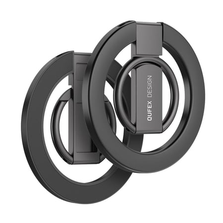 مسكة جوال ماج سيف مغناطيسية من QUFEX - لون أسود