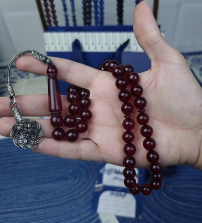 سبحة بكلايت دم غزال طربزونة فضة