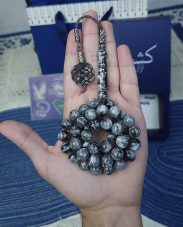 سبحة بكلايت سلفر مشخط طربزونة فضة