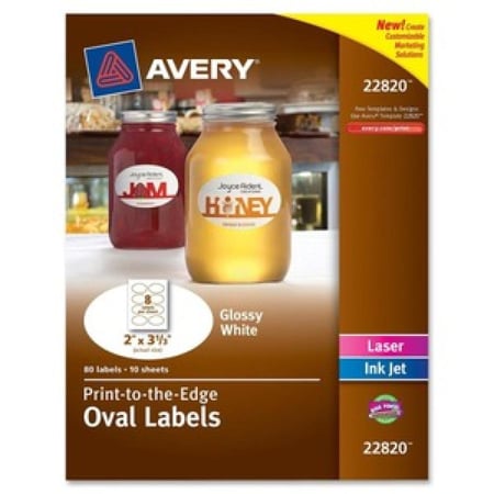 لصقات Avery البيضاوية اللامعة