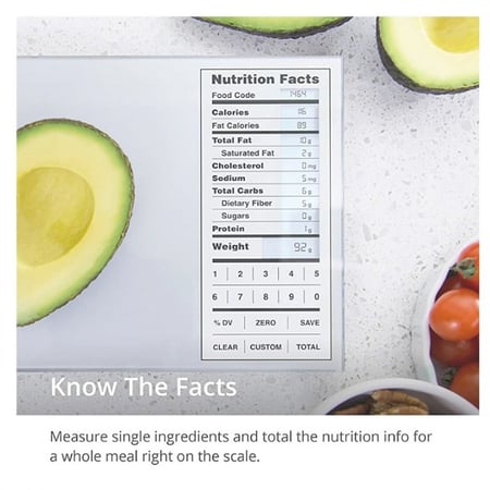 الميزان الرقمي لقياس الكاربوهيدرات والحقائق الغذائية