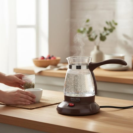 غلاية قهوة تركي زجاج - 500 مل - 600 وات