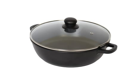 طقم قدور غير لاصقة مع أغطية زجاجية للمطبخ