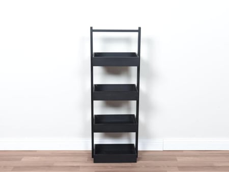 رف تخزين باللون اسود 4 أرفف