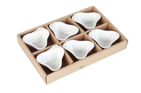 طقم قوالب سيراميك 6 حبات  لون أبيض