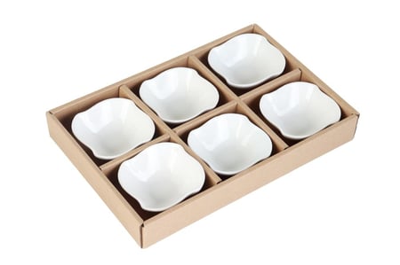 طقم قوالب سيراميك 6 حبات  لون أبيض