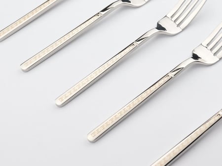 طقم ملاعق شوك فضية المزخرفة - 6 قطع