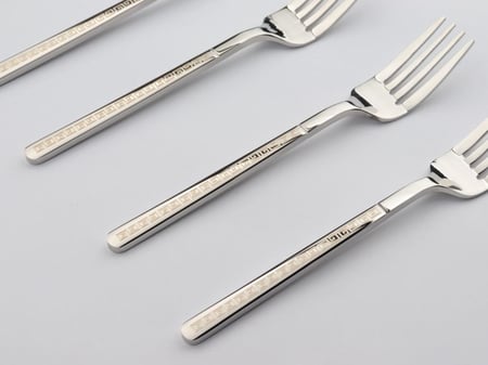 طقم ملاعق شوك فضية المزخرفة - 6 قطع