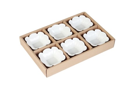 طقم قوالب سيراميك 6 حبات  لون أبيض