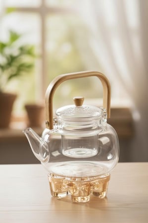 قاعدة زجاجية لتسخين إبريق الشاي – تصميم أنيق مقاوم للحرارة