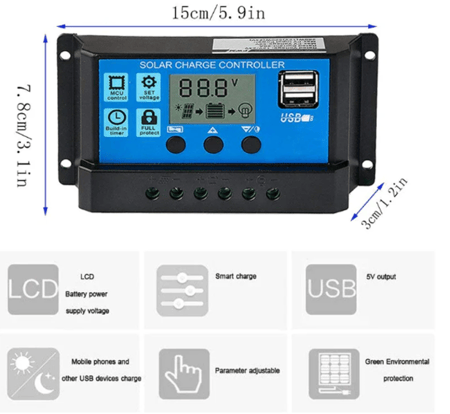 شاحن بطارية من لوح شمسي