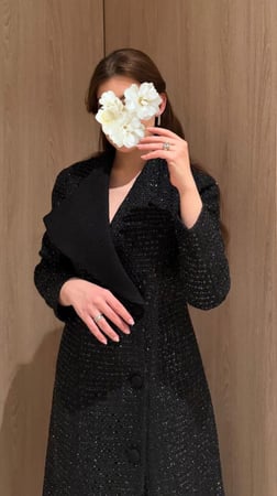 فستان بلاك تويد