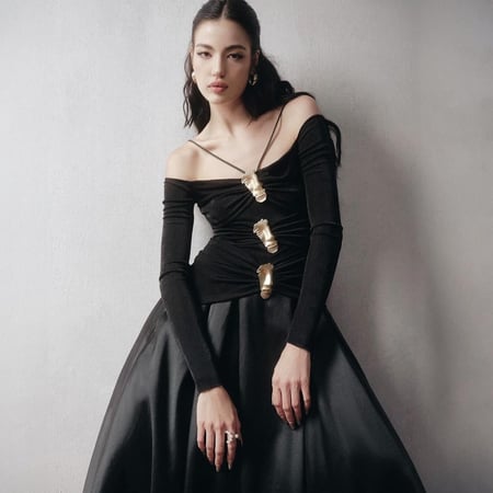 فستان بلاك قولد