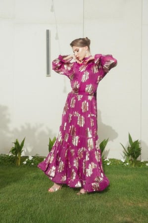 فستان شيفون مورد