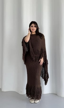 فستان لونا تشيك بني
