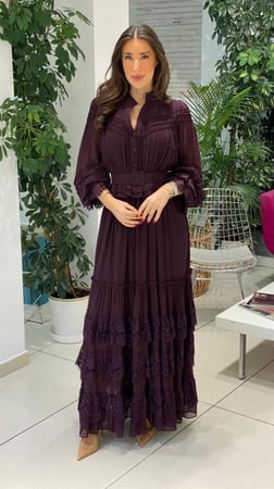 فستان شيفون برغندي