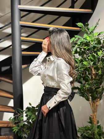 فستان تفتة مع حزام