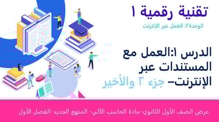 عرض تقنية رقمية 1-1 ثانوي-الوحدة 2- الدرس 1: العمل مع المستندات عبر الانترنت-جزء2