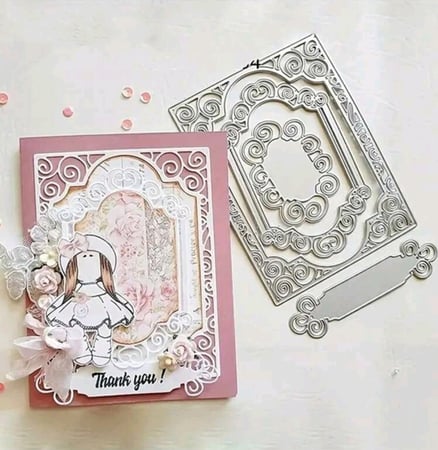 قالب قطع الورق على شكل زخرفة لصنع الكروت