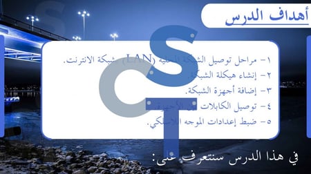 عرض تقنية رقمية 1-3 ثانوي-الدرس 4 إنشاء اتصال انترنت عبر الكابل- جزء1