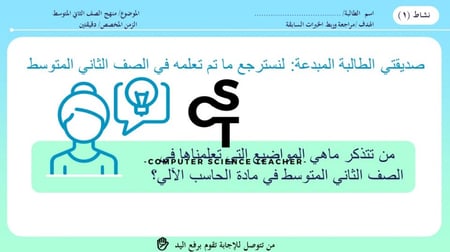 عرض الصف الثالث المتوسط-الدرس1 : مقدمة في الأمن السيبراني-جزء1