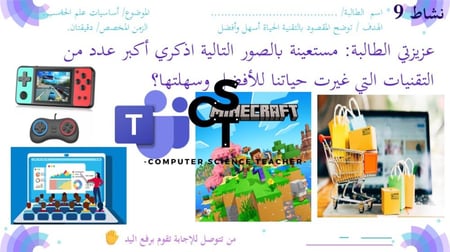 عرض تقنية رقمية 1-1 ثانوي-الوحدة 1- الدرس الخامس: تقنية المعلومات والاتصالات والمجتمع-جزء١