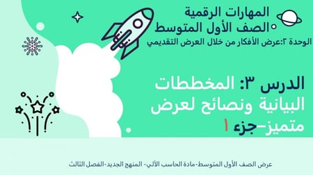 المخططات البيانية ونصائح لعرض متميز الجزء 1-عرض مهارات رقمية للصف الأول المتوسط