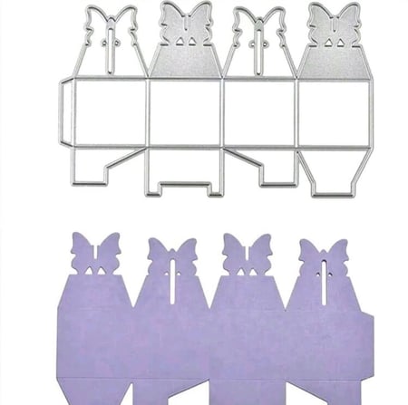 قالب قطع الورق على شكل صندوق هدايا