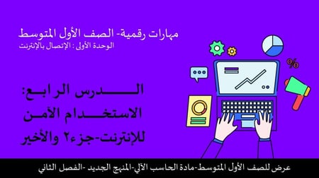 الاستخدام الآمن للإنترنت الجزء 2 والأخير-عرض مهارات رقمية للصف الأول المتوسط