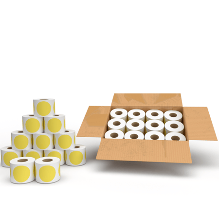 رول ورق حراري دائري اصفر 7cm