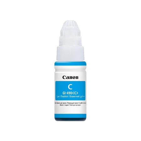 قارورة حبر كانون سماوي سائل INK CANON GI 490 أصلية  -CYAN EMB