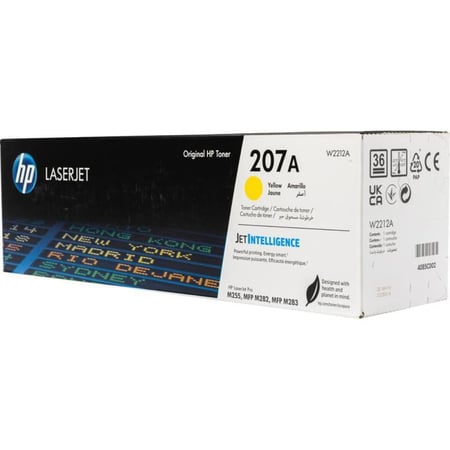 حبر اتش بي ليزر 207A أصفر أصلي  لطابعات اتش بي ليزر ملونه  - TONER HP 207A YELLOW W2212A