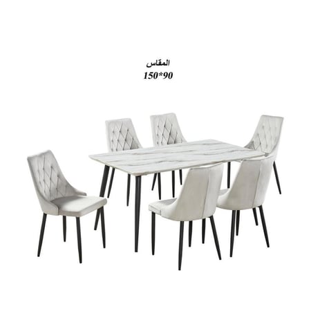 طاولة طعام رخام مع 6 كراسي : SHMLM-020