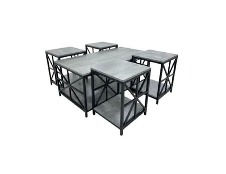 طقم طاولات4×1خشب لون بني