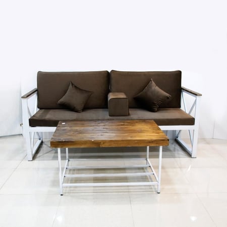 جلسة خارجية 7 اشخاص بني هيكل ابيض