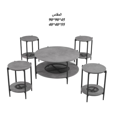 طقم طاولات 5 قطع خشب :SHML1+4